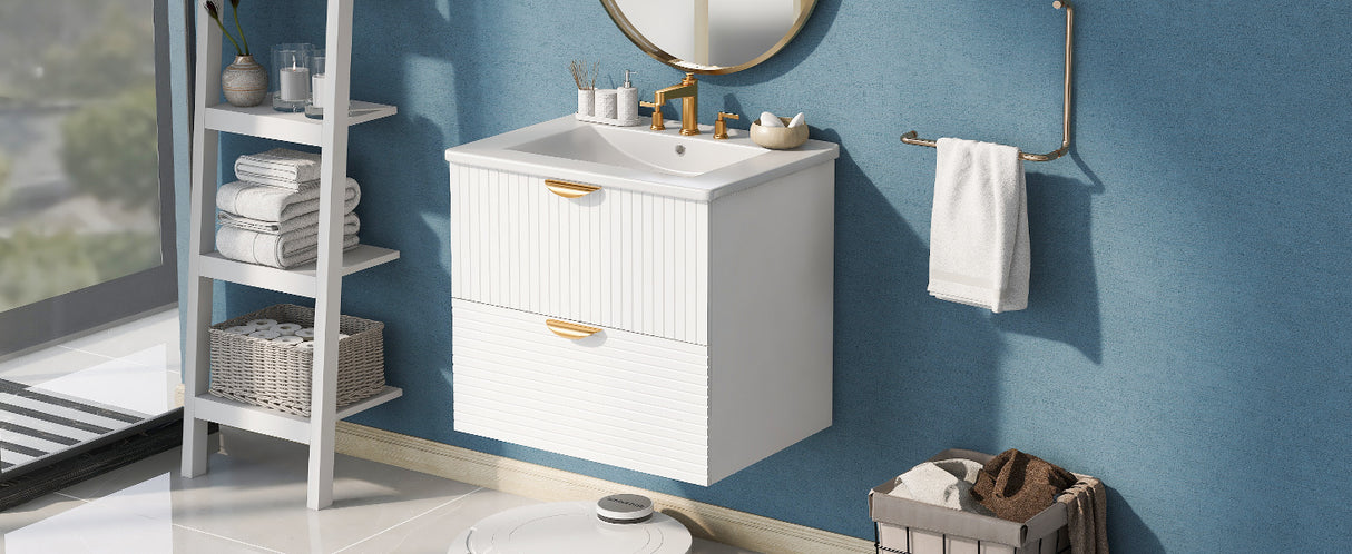 Best Online Shop in Australia - Modern 24" White Bathroom Vanity - Emete store