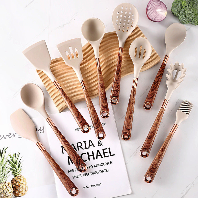 Best Online Shop in Australia - 10-Pc Wooden Handle Silicone Set - Emete store