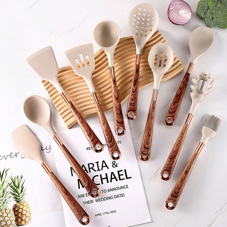 Best Online Shop in Australia - 10-Pc Wooden Handle Silicone Set - Emete store
