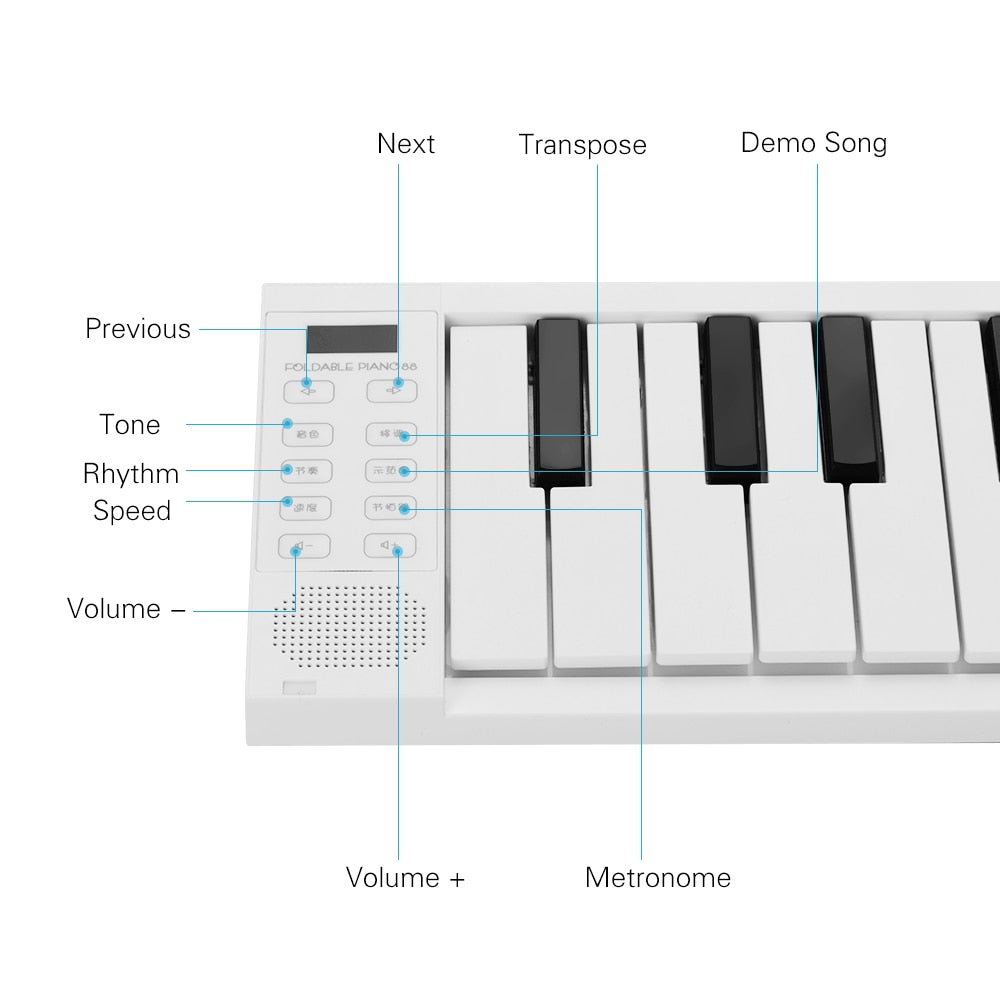 Best Online Shop in Australia - MIDIPLUS 88-Key Foldable Piano - Emete store
