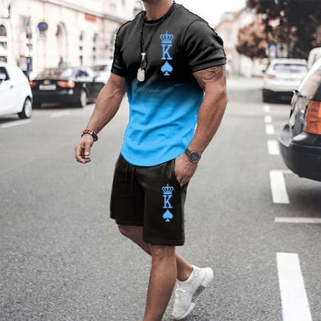 Best Online Shop in Australia - 3D Printed Men’s Casual T-Shirt Set - Emete store