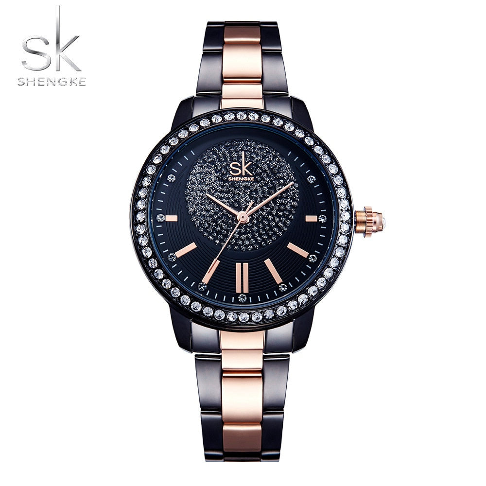 Rose Gold Watch Women Quartz Watches Ladies Top Brand Crystal Luxury Female Wrist Watch - Emete store