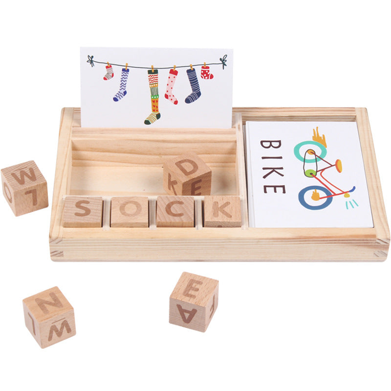 Best Online Shop in Australia - Wooden Kids English Word Puzzle Toy - Emete store