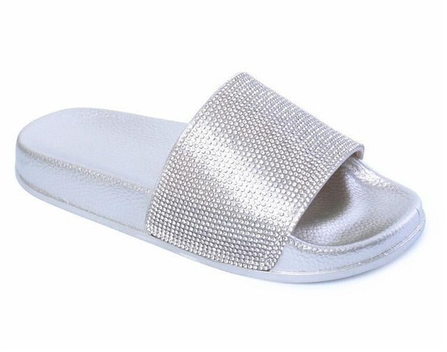Best Online Shop in Australia - Crystal Bling Summer Slides - Emete store