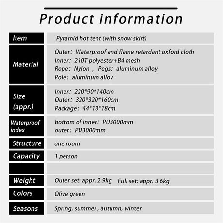 Best Online Shop in Australia - Flame Retardant Outdoor Pyramid Tent - Emete store