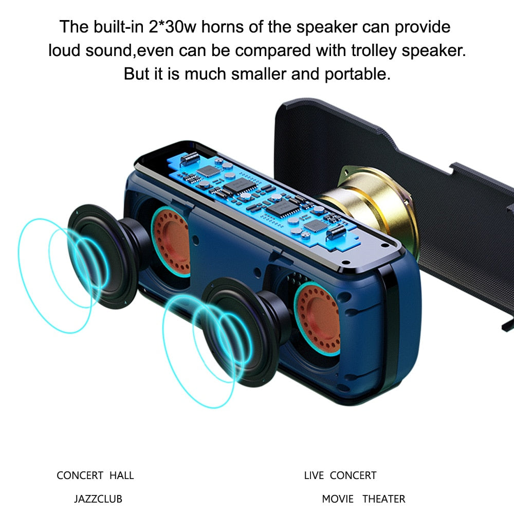 XDOBO X8 60W Portable Bluetooth Speakers Bass with Subwoofer Wireless IPX5 Waterproof TWS 15h Playing Time Voice Assistant Extra - Emete store