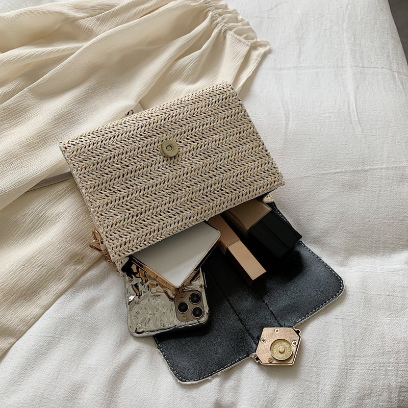 Best Online Shop in Australia - Simple Woven Messenger Hand Bag Small Square Bag - Emete store