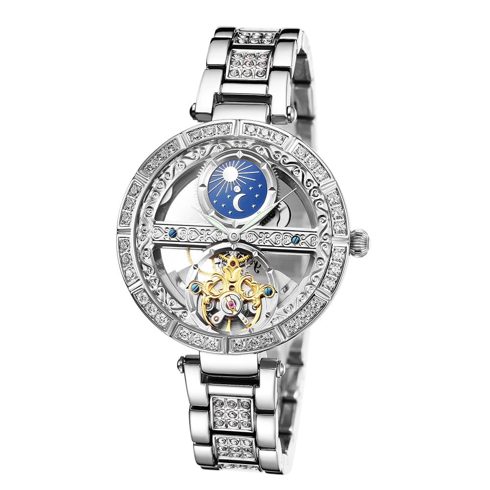 Woman Watch Ladies Clock Luxury Fashion Female Mechanical Watches Wristwatches - Emete store