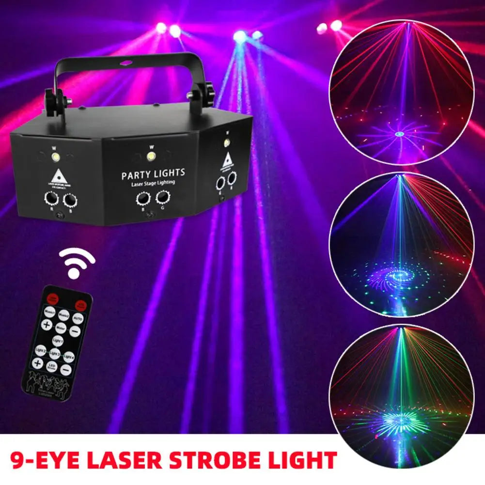 Best Online Shop in Australia - 9-Eye RGB DJ Disco Stage Light - Emete store