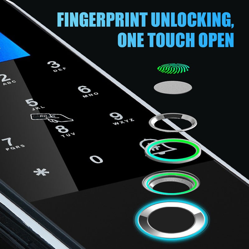 Smart Glass Door Lock Fingerprint Password App Card