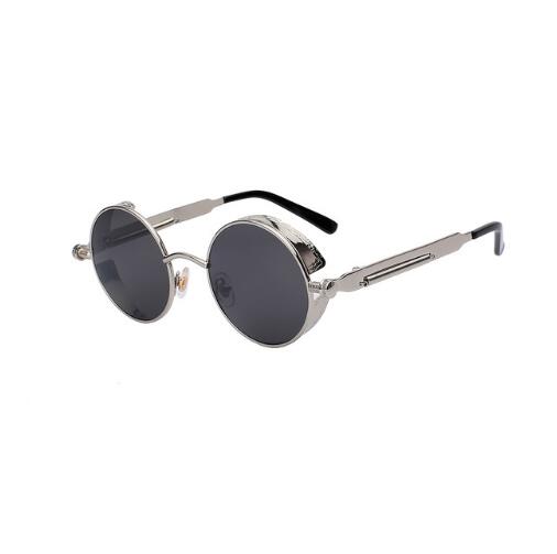 Round Metal Steampunk Sunglasses for Men Women eprolo