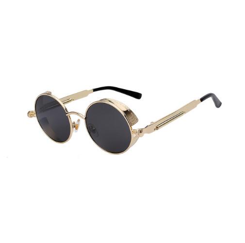 Round Metal Steampunk Sunglasses for Men Women eprolo