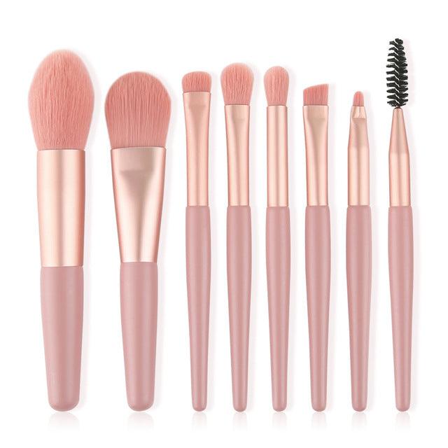 7/8pcs Little Cute Pink Makeup Brushes Set 
