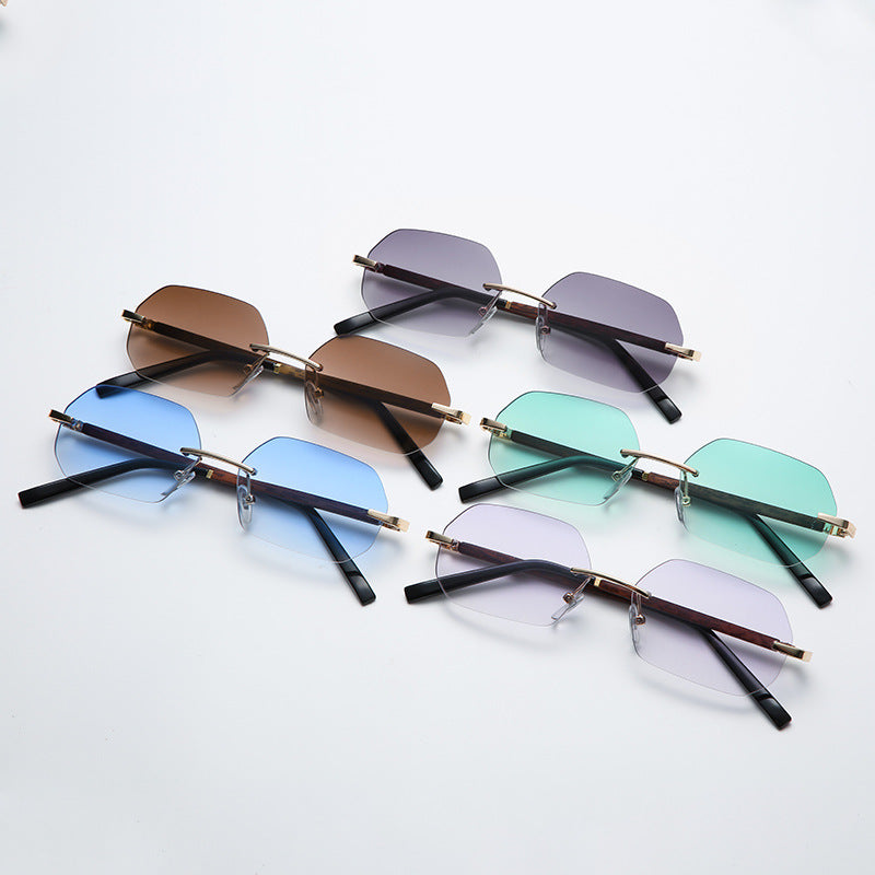 Rimless Polygonal Sunglasses Women's Gradient Sunglasses eprolo