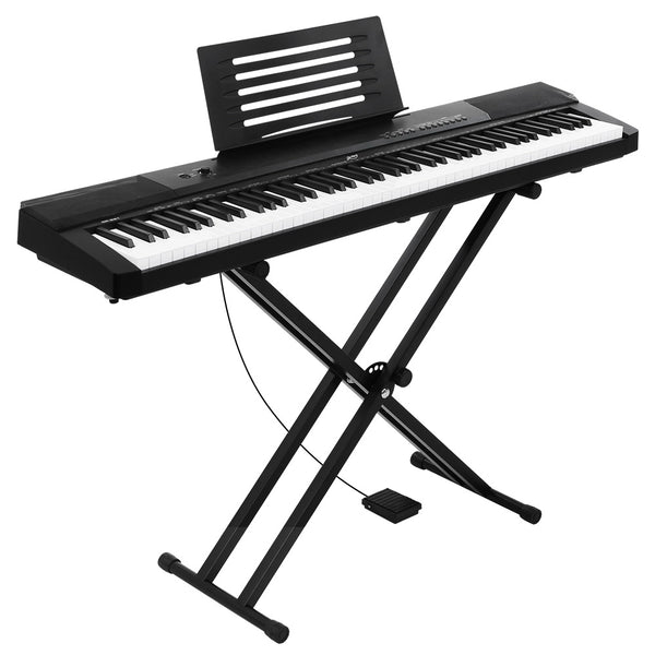 Electronic Piano Keyboard Digital Electric w/ Stand Sustain Pedal - Alpha 88 Keys