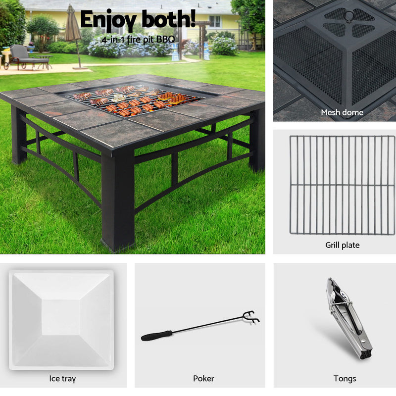 Table Outdoor Garden Ice Pits Wood Firepit