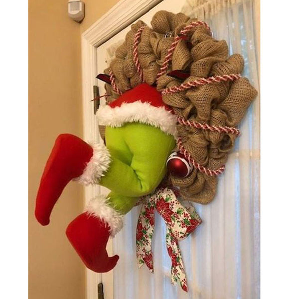 Santa Thief's Wreath Christmas Burlap Wreath Christmas Decorations eprolo