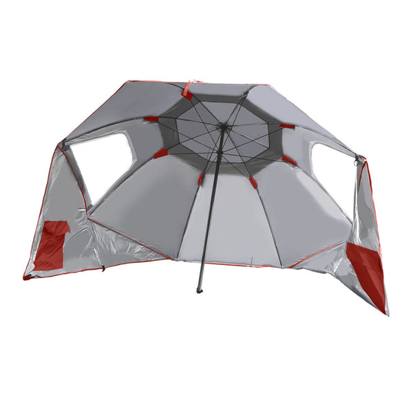 Mountview Beach Umbrella Outdoor Umbrellas Sun Shade Garden Shelter 2.33M Red Emete store
