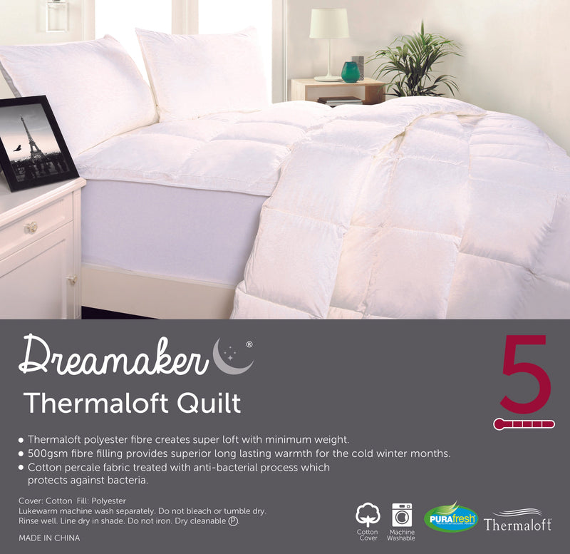 Dreamaker Thermaloft Quilt 500Gsm Single Bed Idropship