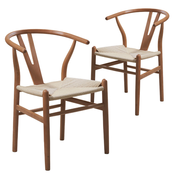 Natural Hans Wegner Replica Wishbone Chairs (Set of 2) Emete store