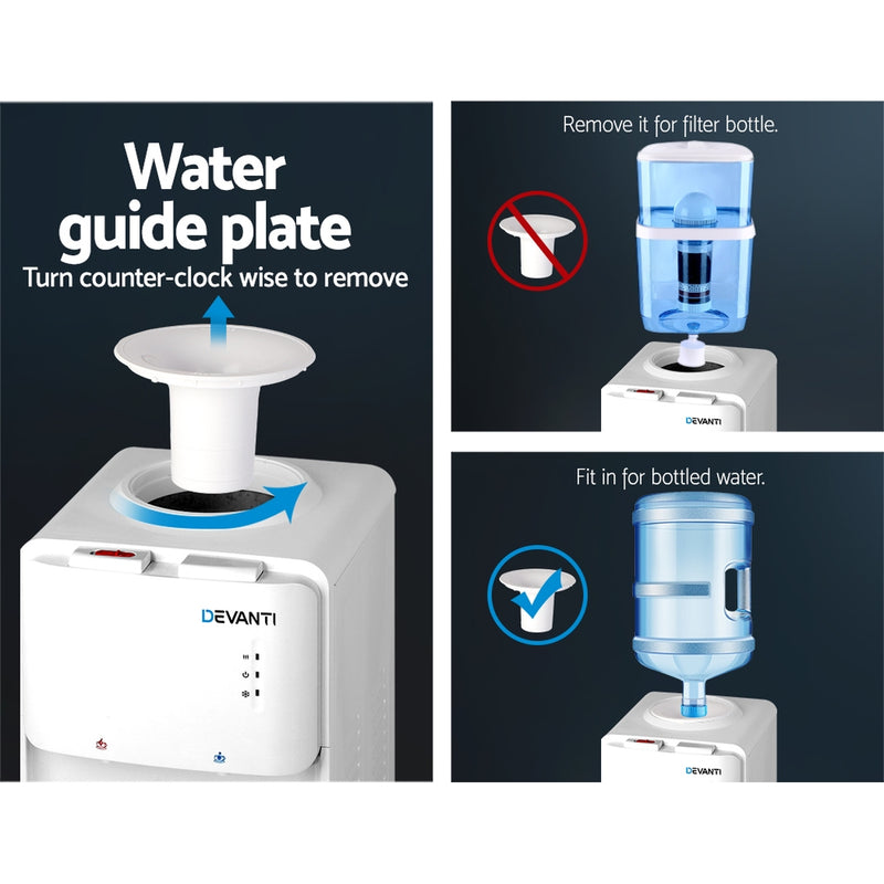 Devanti Water Cooler Dispenser Bottle Filter Purifier Hot Cold Taps Free Standing Office Idropship