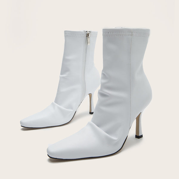 Pleated Mid-Thigh Pointed Martin Boots eprolo
