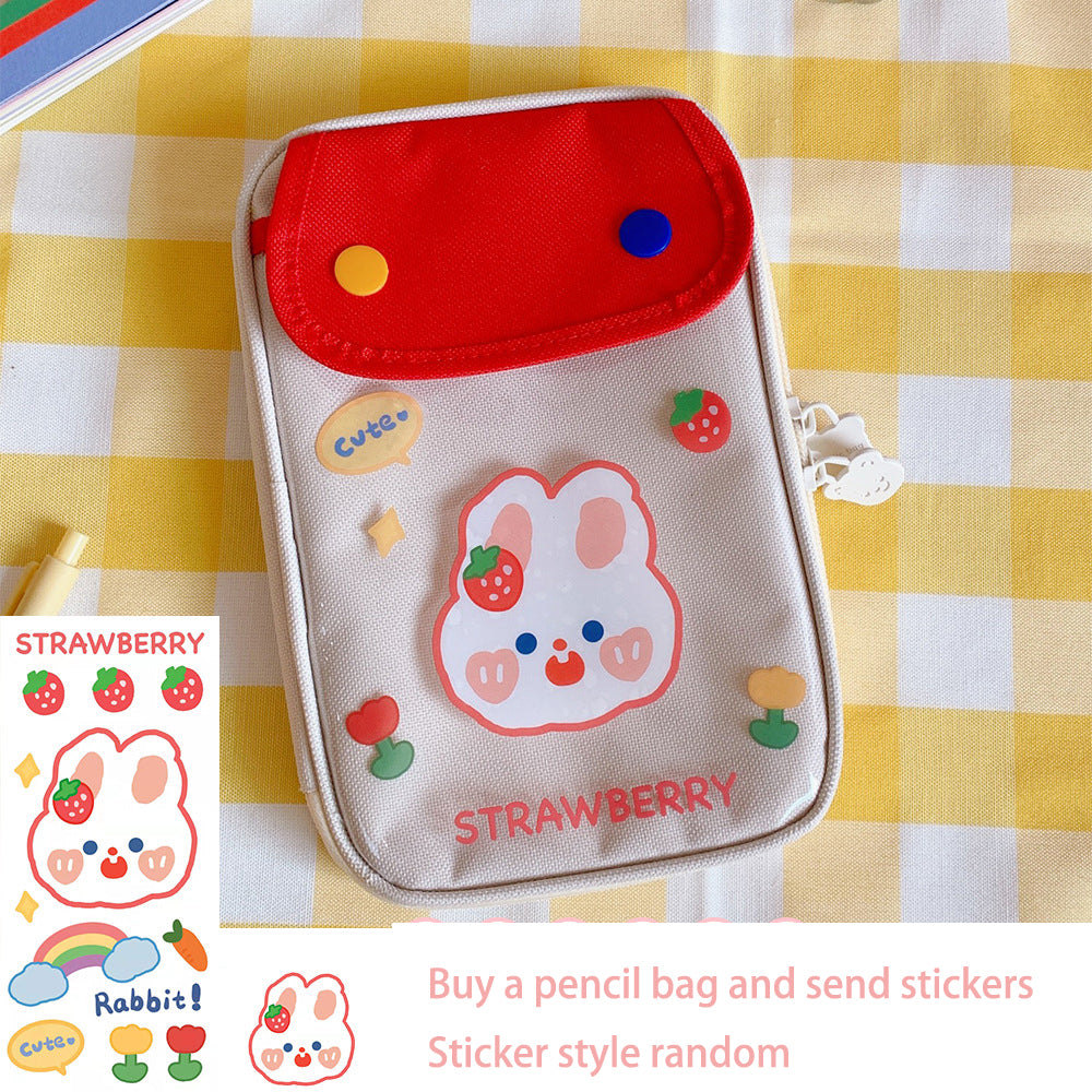 Japanese Pencil Case Large-Capacity Junior High School Girl Ins Wind Multi-Functional Primary School Students Cute High-Value Stationery Pencil Case