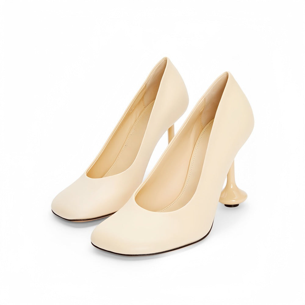 High-heeled special mouth round shoes - Emete Store