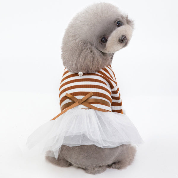 Pet Clothes Dog Clothes Spring And Summer New Dresses Pet Clothes Skirt Temperament Pit Yarn Skirt