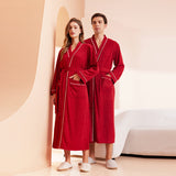 Bathrobe men's and women's towel fabric yukata long sleeved bath towel sleeping robe absorbent quick drying four season style