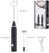 3-Piece Electric Milk Frother And Whisk Set - Emete Store