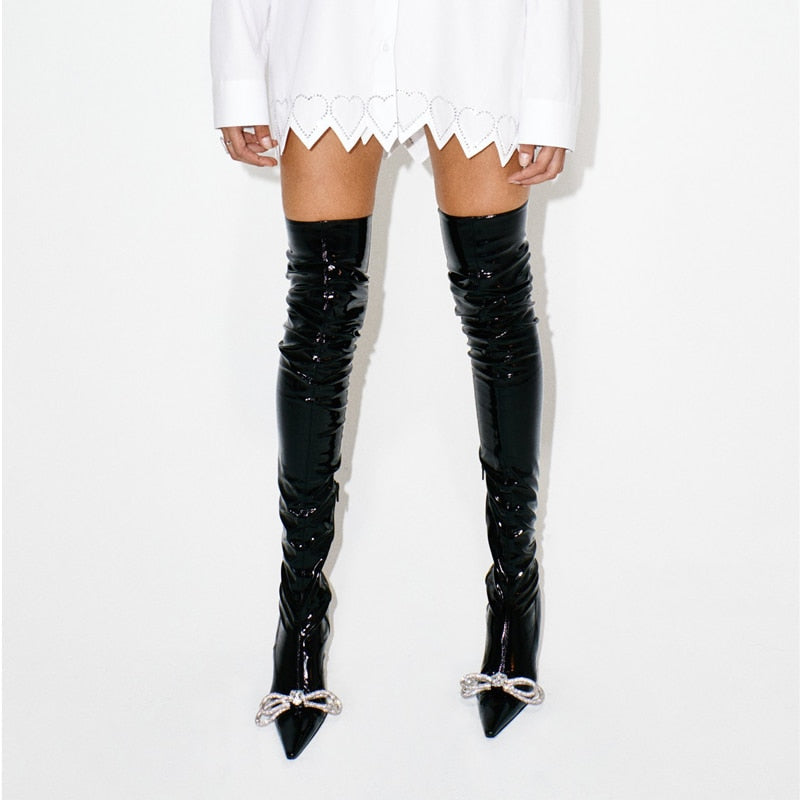 Rhinestone Over-the-Knee Boots eprolo