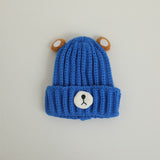 Autumn and winter children warm knitted hat cute bear candy color woolen hat Korean male and female baby warm hat trend