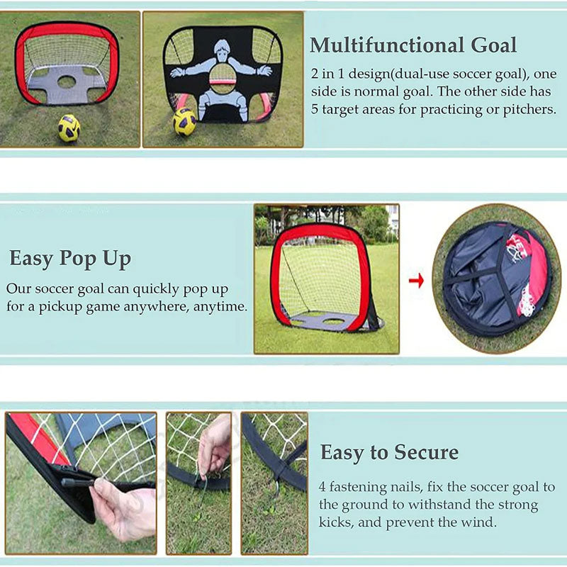 Folding Soccer Goal Portable Training Goal Mini Children's Football Target Net Indoor Outdoor Movable Training Toy soccer ball