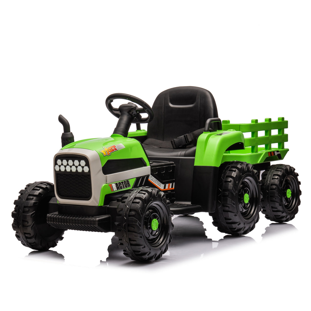 Children's electric tractor toy, powered by 24V battery, 200w * 2 motor 1.86-4.97MPH/remote control three speed adjustable