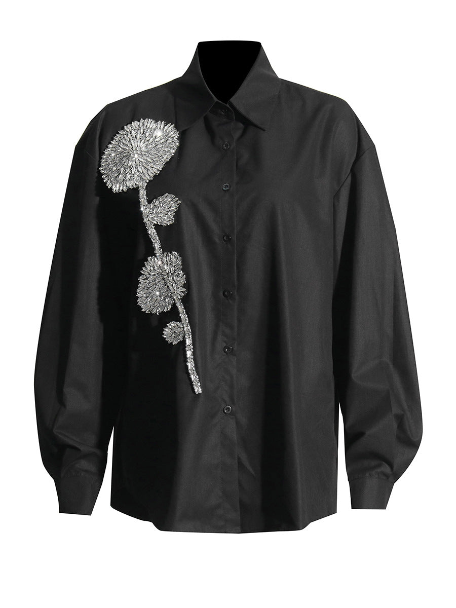 Diamonds Appliques Casual Shirt