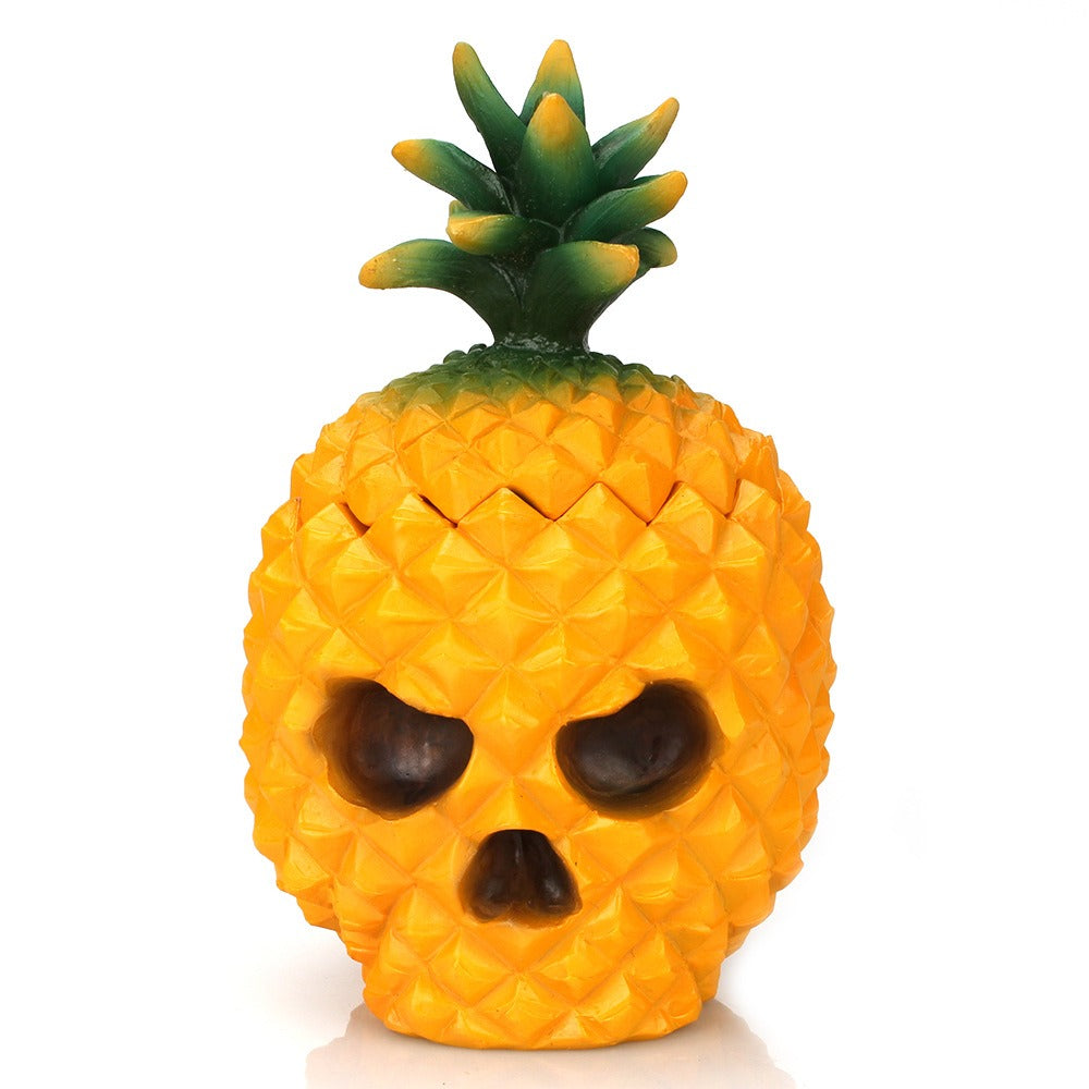 Yellow pineapple skeleton ornament dustproof storage box