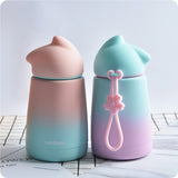 Cute Cat  Water Bottle Girl Woman Lovers Hot Stainless Steel Water Bottle Coffee Milk Cute Water Bottle Girl Drinkware