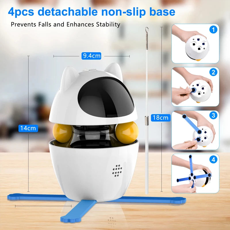 Chasing Exercising Laser Toy USB Rechargeable 4-in-1 Cat Toys Indoor Electric Interactive Toys with Ball  Pet cat Teasing cats - Emete store