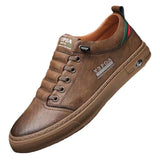 Sports shoes for men, fashionable casual leather shoes, business minimalist trendy shoes