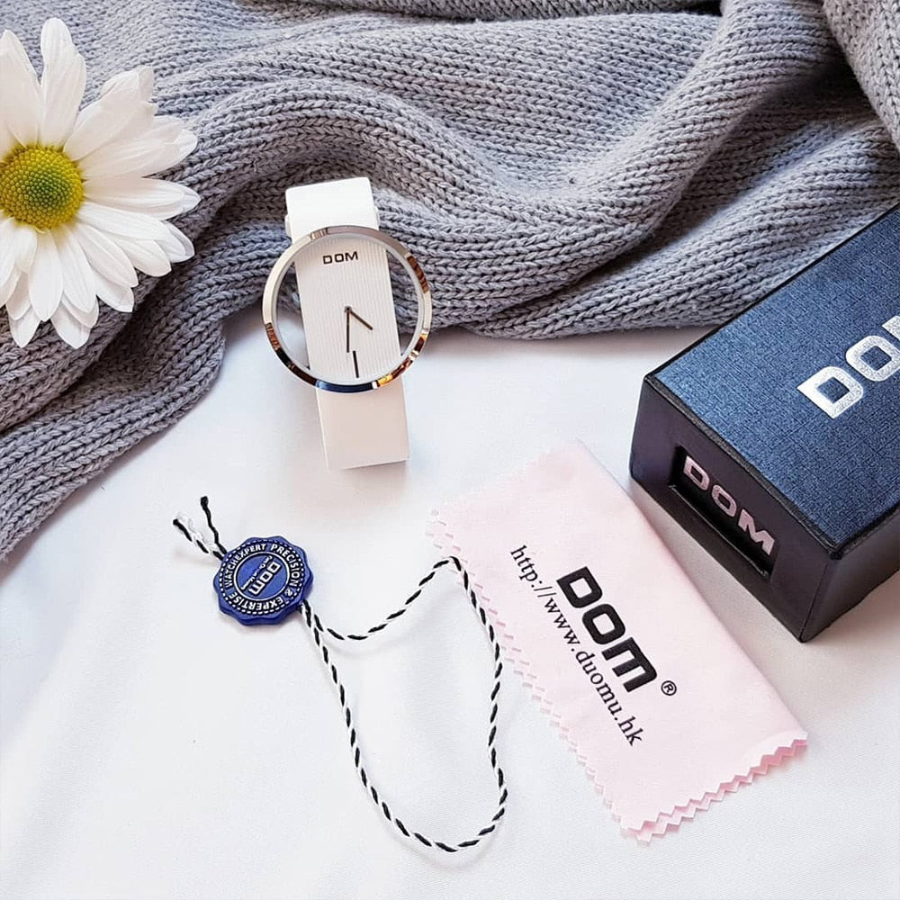 DOM fashion Women Watches Luxury Women Bracelet Quartz twatch for women Quartz Watch wristwatch girl waterproofk genuine leather - Emete store