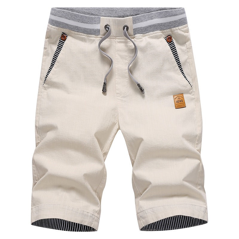 Mens Beach Pants Summer Casual Pants Pure Cotton Quick Drying Mens Shorts Sports Large Beach Pants Men