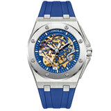 Fully automatic mechanical watch for men fashionable multi-color silicone tape waterproof watch - Emete store