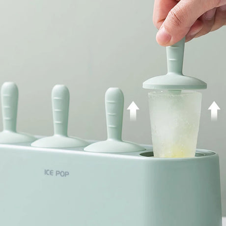 Popsicle Molds Sets 4Ice Pop Makers Reusable Ice Cream Mold - Dishwasher Safe, Durable DIY Popsicles Tray Holders - Emete store