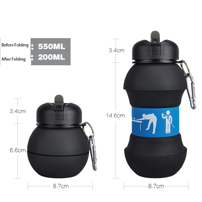 Outdoor Sports Water Bottle Household Silicone Folding Cup Creative Student Water Cup Portable Drop-Proof And Leak-Proof Children Water Cup