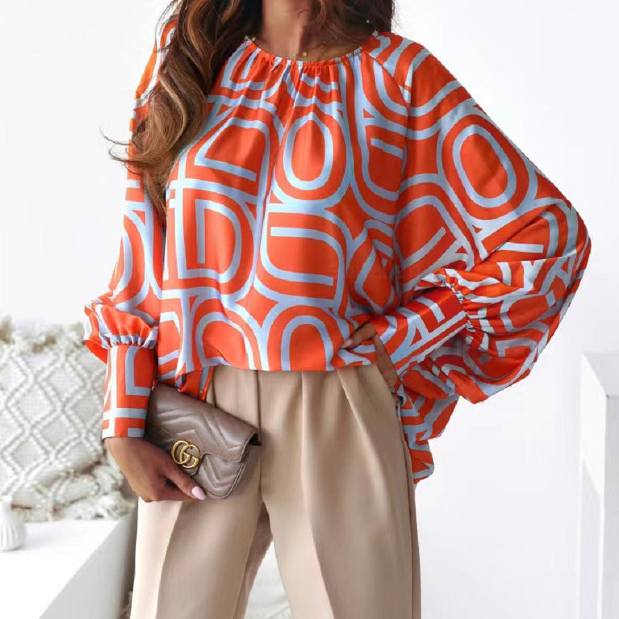 Best Online Shop in Australia - Loose Round Neck Printed Shirts - Emete store