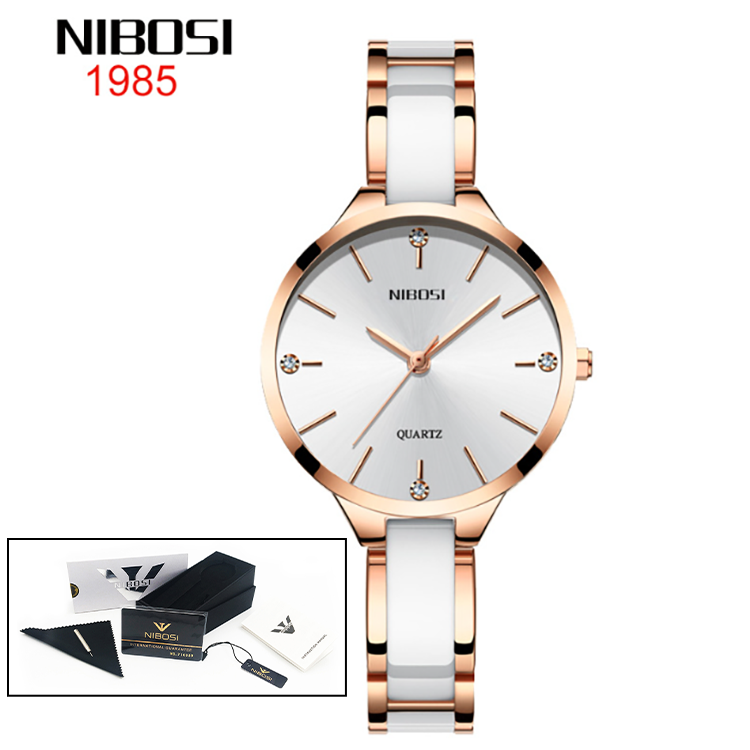 NIBOSI Luxury Ceramic Bracelet Watches Ladies Creative Quartz Watch For Women Female Clock Relogio Feminino Montre Femme 2330 - Emete store