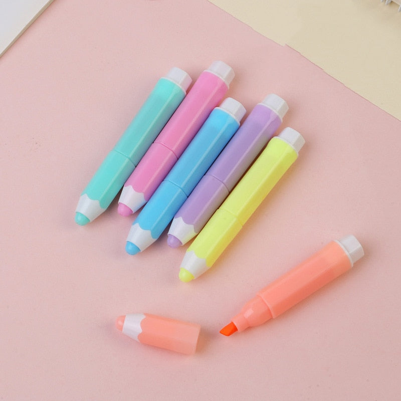 1 PCS Cute Mini Highlighter Lovely Cartoon Paint Marker Pen School Office Office Stationery Supply Capsule Vitamin Kawaii Funny