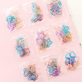 10 pcs/pack cute Cactus star Ice Cream Mini Paper Clips Kawaii Stationery Metal Clear Binder Clips Photos Tickets Notes Letter