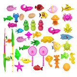 40pcs/lot With Inflatable pool Magnetic Fishing Toy Set